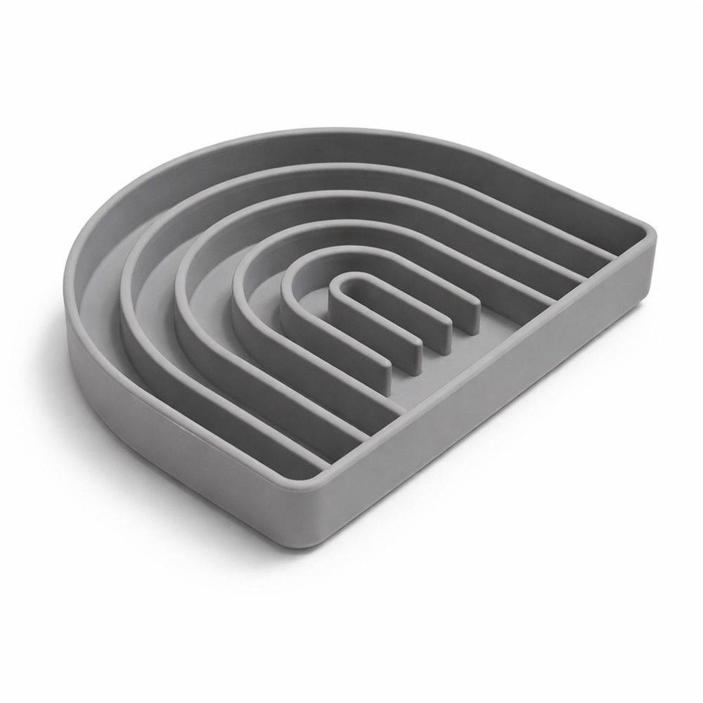 Pupwell Slow Feeder Gray Silicone Rainbow Enrichment Lick Mat Dog Suction Cups - Picture 3 of 6